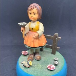 Vtg Anri Hand Carved Wood Reuge Music Box Love Story Working